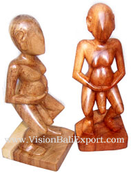 abstrack dick standing wood carving