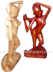 lady saxy abstract bali wooden carving