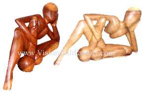 boy with his dick abst5ract wood carving made in Bali Indonesia