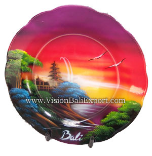 Plate decor with bali airbrush arts