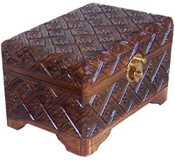 mini box wooden carving