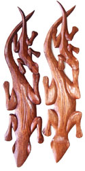 Bali wooden gecko wood carving wallplaque