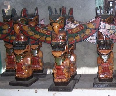 Totem wood carving
