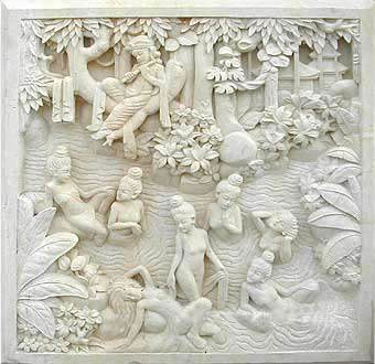 art stone wall in hand carved stone made in Bali indonesia