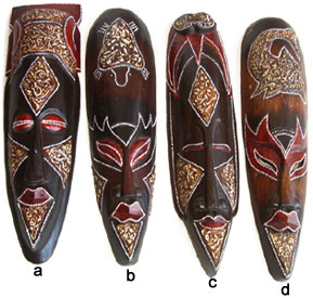 Bali wooden mask carving 